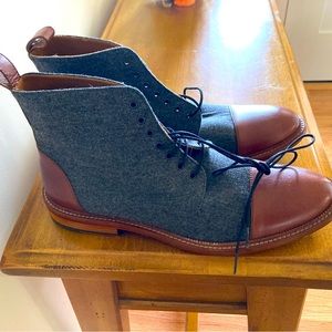 TAFT men’s The Troy Boot. Grey with leather toe and heel. Hand crafted in Spain.